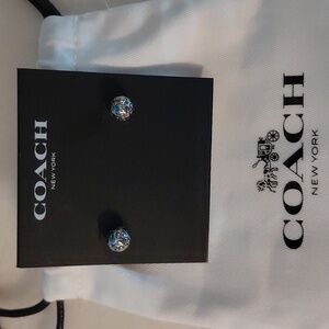 NWT Coach Silver and Black Stud Earrings